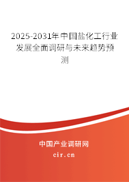 2025-2031年中國鹽化工行業(yè)發(fā)展全面調(diào)研與未來趨勢預(yù)測