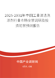 2025-2031年中國工業(yè)清潔洗滌劑行業(yè)市場全景調(diào)研及投資前景預(yù)測報告