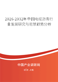 2026-2032年中國(guó)電纜瀝青行業(yè)發(fā)展研究與前景趨勢(shì)分析