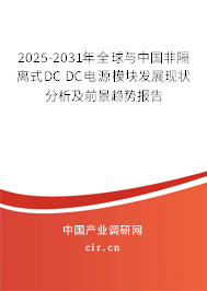 2025-2031年全球與中國非隔離式DC DC電源模塊發(fā)展現(xiàn)狀分析及前景趨勢報告
