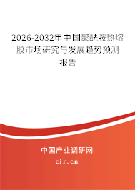 2026-2032年中國聚酰胺熱熔膠市場研究與發(fā)展趨勢預(yù)測報告 2026-2032年中國聚酰胺熱熔膠市場研究與發(fā)展趨勢預(yù)測報告