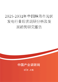 2025-2031年中國珠海市光伏發(fā)電行業(yè)現(xiàn)狀調(diào)研分析及發(fā)展趨勢研究報告