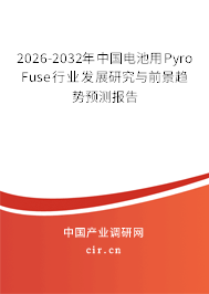 2026-2032年中國電池用Pyro Fuse行業(yè)發(fā)展研究與前景趨勢預(yù)測報告 2026-2032年中國電池用Pyro Fuse行業(yè)發(fā)展研究與前景趨勢預(yù)測報告