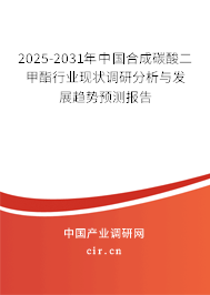 2025-2031年中國合成碳酸二甲酯行業(yè)現狀調研分析與發(fā)展趨勢預測報告