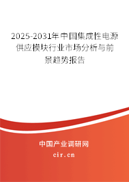 2025-2031年中國集成性電源供應(yīng)模塊行業(yè)市場分析與前景趨勢報告