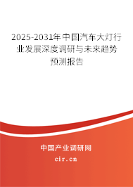 2025-2031年中國汽車大燈行業(yè)發(fā)展深度調(diào)研與未來趨勢預(yù)測報告 2025-2031年中國汽車大燈行業(yè)發(fā)展深度調(diào)研與未來趨勢預(yù)測報告