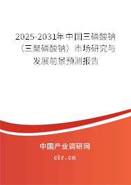 2025-2031年中國(guó)三磷酸鈉（三聚磷酸鈉）市場(chǎng)研究與發(fā)展前景預(yù)測(cè)報(bào)告