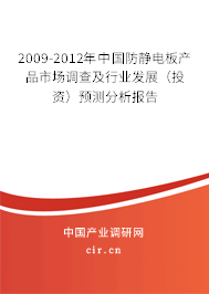 2009-2012年中國(guó)防靜電板產(chǎn)品市場(chǎng)調(diào)查及行業(yè)發(fā)展（投資）預(yù)測(cè)分析報(bào)告