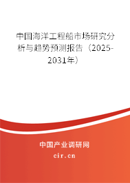中國海洋工程船市場研究分析與趨勢預(yù)測報(bào)告（2025-2031年）