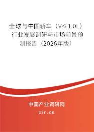 全球與中國轎車(V≤1.0L)行業(yè)發(fā)展調研與市場前景預測報告(2026年版) 全球與中國轎車(V≤1.0L)行業(yè)發(fā)展調研與市場前景預測報告(2026年版)
