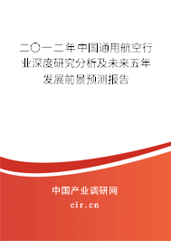 二〇一二年中國通用航空行業(yè)深度研究分析及未來五年發(fā)展前景預測報告