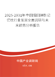 2025-2031年中國慢回彈性記憶枕行業(yè)發(fā)展全面調(diào)研與未來趨勢分析報(bào)告