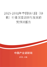 2025-2031年中國(guó)幼兒園（幼教）行業(yè)深度調(diào)研與發(fā)展趨勢(shì)預(yù)測(cè)報(bào)告