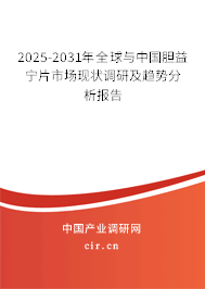 2025-2031年全球與中國膽益寧片市場現(xiàn)狀調(diào)研及趨勢分析報告 2025-2031年全球與中國膽益寧片市場現(xiàn)狀調(diào)研及趨勢分析報告