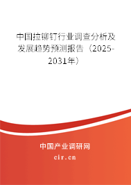 中國(guó)拉鉚釘行業(yè)調(diào)查分析及發(fā)展趨勢(shì)預(yù)測(cè)報(bào)告(2025-2031年) 中國(guó)拉鉚釘行業(yè)調(diào)查分析及發(fā)展趨勢(shì)預(yù)測(cè)報(bào)告(2025-2031年)