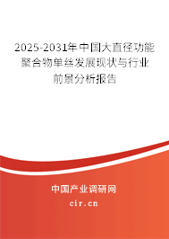 2025-2031年中國大直徑功能聚合物單絲發(fā)展現(xiàn)狀與行業(yè)前景分析報告
