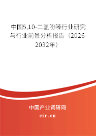 中國5,10-二氫吩嗪行業(yè)研究與行業(yè)前景分析報告(2026-2032年) 中國5,10-二氫吩嗪行業(yè)研究與行業(yè)前景分析報告(2026-2032年)