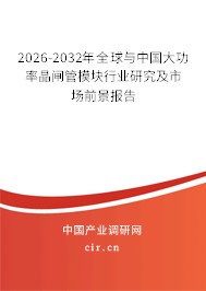 2026-2032年全球與中國(guó)大功率晶閘管模塊行業(yè)研究及市場(chǎng)前景報(bào)告