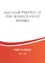 2026-2032年中國過氧化二異丙苯行業(yè)發(fā)展現(xiàn)狀分析與前景趨勢報告 2026-2032年中國過氧化二異丙苯行業(yè)發(fā)展現(xiàn)狀分析與前景趨勢報告