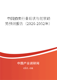 中國拍賣行業(yè)現(xiàn)狀與前景趨勢預(yù)測報告（2026-2032年）
