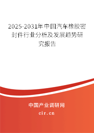 2025-2031年中國汽車橡膠密封件行業(yè)分析及發(fā)展趨勢研究報告