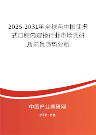 2025-2031年全球與中國便攜式口腔內(nèi)窺鏡行業(yè)市場調(diào)研及前景趨勢分析