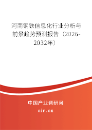 河南鋼鐵信息化行業(yè)分析與前景趨勢預(yù)測報(bào)告（2026-2032年）