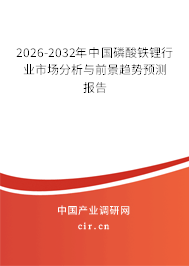 2026-2032年中國磷酸鐵鋰行業(yè)市場分析與前景趨勢預(yù)測報(bào)告