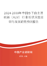 2024-2030年中國(guó)水下自主潛航器（AUV）行業(yè)現(xiàn)狀深度調(diào)研與發(fā)展趨勢(shì)預(yù)測(cè)報(bào)告
