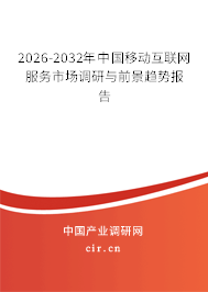 2026-2032年中國移動互聯(lián)網(wǎng)服務(wù)市場調(diào)研與前景趨勢報告
