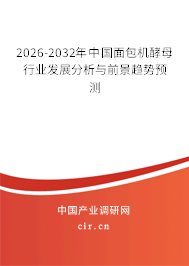 2026-2032年中國面包機(jī)酵母行業(yè)發(fā)展分析與前景趨勢預(yù)測 2026-2032年中國面包機(jī)酵母行業(yè)發(fā)展分析與前景趨勢預(yù)測