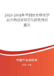 2025-2031年中國水處理化學(xué)品市場調(diào)查研究與趨勢預(yù)測報告 2025-2031年中國水處理化學(xué)品市場調(diào)查研究與趨勢預(yù)測報告