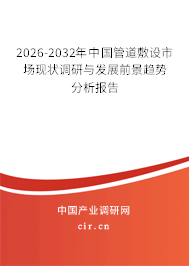 2026-2032年中國(guó)管道敷設(shè)市場(chǎng)現(xiàn)狀調(diào)研與發(fā)展前景趨勢(shì)分析報(bào)告