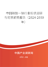 中國磷酸一鈉行業(yè)現(xiàn)狀調(diào)研與前景趨勢報告(2024-2030年) 中國磷酸一鈉行業(yè)現(xiàn)狀調(diào)研與前景趨勢報告(2024-2030年)