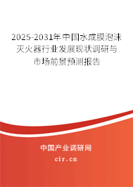 2025-2031年中國水成膜泡沫滅火器行業(yè)發(fā)展現(xiàn)狀調(diào)研與市場前景預(yù)測報告