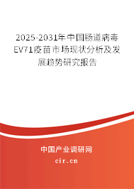 2025-2031年中國腸道病毒EV71疫苗市場現(xiàn)狀分析及發(fā)展趨勢研究報(bào)告