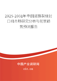 2025-2031年中國道路裂縫封口機市場研究分析與前景趨勢預測報告