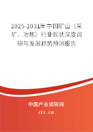 2025-2031年中國礦山（采礦、冶煉）行業(yè)現(xiàn)狀深度調(diào)研與發(fā)展趨勢預(yù)測報(bào)告