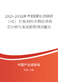 2025-2031年中國鋰電池硬碳(HC)負極材料市場現(xiàn)狀研究分析與發(fā)展趨勢預(yù)測報告 2025-2031年中國鋰電池硬碳(HC)負極材料市場現(xiàn)狀研究分析與發(fā)展趨勢預(yù)測報告