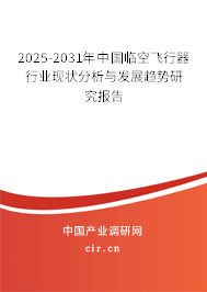 2025-2031年中國臨空飛行器行業(yè)現(xiàn)狀分析與發(fā)展趨勢(shì)研究報(bào)告