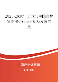2025-2030年全球與中國品牌策略服務(wù)行業(yè)分析及發(fā)展前景 2025-2030年全球與中國品牌策略服務(wù)行業(yè)分析及發(fā)展前景