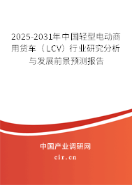2025-2031年中國(guó)輕型電動(dòng)商用貨車（LCV）行業(yè)研究分析與發(fā)展前景預(yù)測(cè)報(bào)告