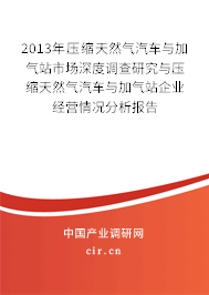 2013年壓縮天然氣汽車與加氣站市場深度調(diào)查研究與壓縮天然氣汽車與加氣站企業(yè)經(jīng)營情況分析報(bào)告 2013年壓縮天然氣汽車與加氣站市場深度調(diào)查研究與壓縮天然氣汽車與加氣站企業(yè)經(jīng)營情況分析報(bào)告