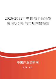 2026-2032年中國插卡音箱發(fā)展現(xiàn)狀分析與市場前景報告