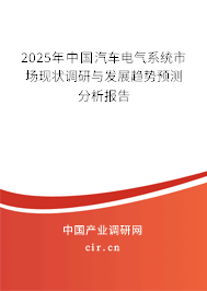 2025年中國汽車電氣系統(tǒng)市場現(xiàn)狀調(diào)研與發(fā)展趨勢預(yù)測分析報告