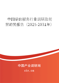 中國征信服務(wù)行業(yè)調(diào)研及前景趨勢報告（2025-2031年）