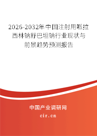 2025-2031年中國注射用哌拉西林鈉舒巴坦鈉行業(yè)現(xiàn)狀與前景趨勢預測報告