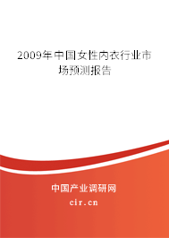 2009年中國女性內(nèi)衣行業(yè)市場預(yù)測報(bào)告 2009年中國女性內(nèi)衣行業(yè)市場預(yù)測報(bào)告