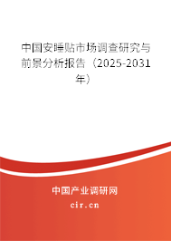 中國安睡貼市場調(diào)查研究與前景分析報告（2025-2031年）