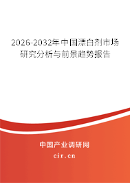 2026-2032年中國漂白劑市場研究分析與前景趨勢報告